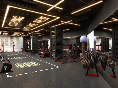 Fitness room model 3D model