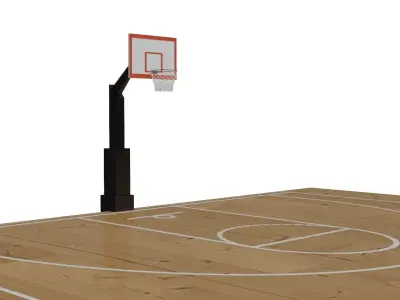 Simple Basketball Court Free 3D model