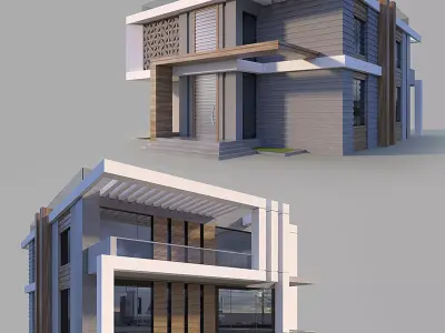 Modern Villa 3D model 9