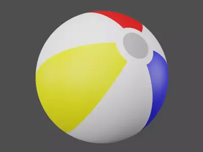 Beach Ball Low-poly 3D model order