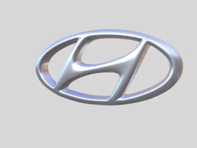 Hyundai Logo Hyundai Emblem Low-poly 3D model
