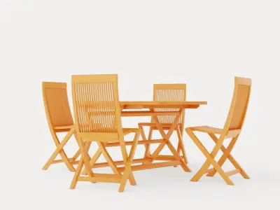 Viken dining set Low-poly 3D model