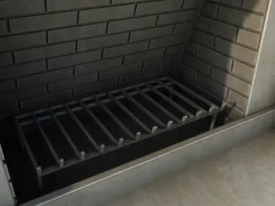 Neoclassical Ornate Fireplace with Fluted Pilasters   3D model