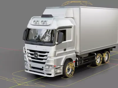 Mercedes Benz Actros Box Truck 3D model