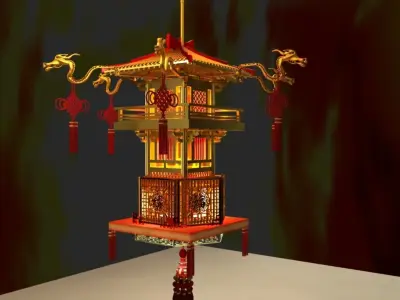 Chinese Palace Lantern 3D model 16