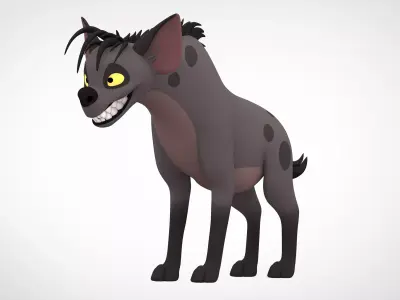 Shenzi cartoon hyena 3D model