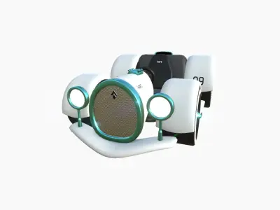 Cartoon Kart E10 White - Vehicle Racing Design Low-poly 3D model