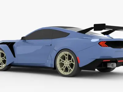 Mustang GTD Low-poly 3D model