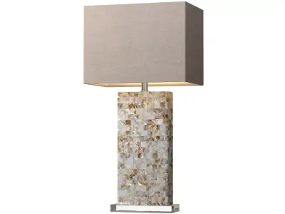 Mother Pearl Nacre Seashell Crystal Mosaic Nightstand Table Lamp 3D model