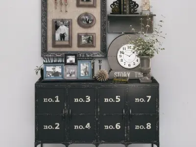 Decorative Set vintage dresser 3D model