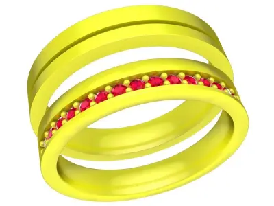 A7813 Luxury Diamond Wedding Ring 3D print model