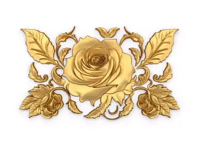 mural classic flowers decor ornament 08 3D model