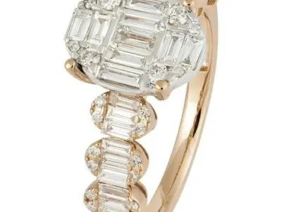 Luxury Oval Diamond Cluster Ring   3D print model