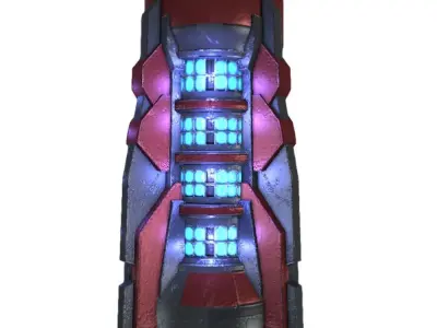 Force field generator 11 sci-fi Low-poly 3D model