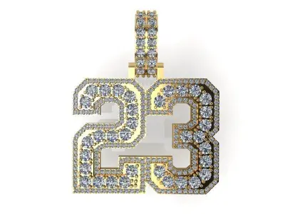 23 Number Pendant 1451 3D print model