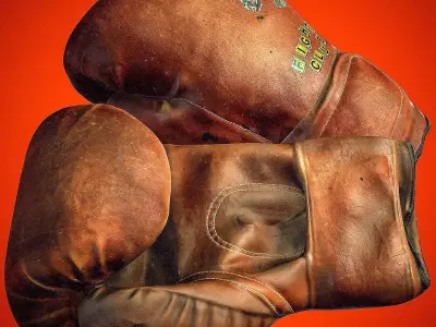 Vintage Boxing Gloves Low-poly 3D model