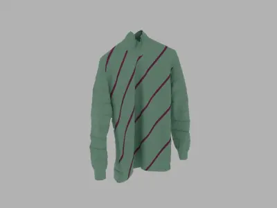 Sweater with stripes Low-poly 3D model