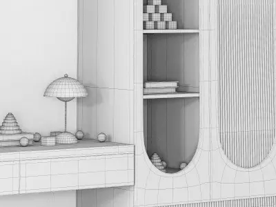 Furniture for children cupboard with toys and decor 02 3D model