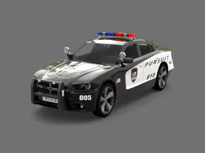 Police Car Low-poly 3D model