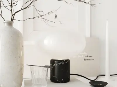 White decorative set 3D model