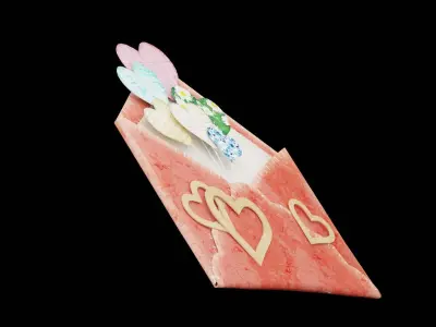 Love Gift Card Low-poly 3D model