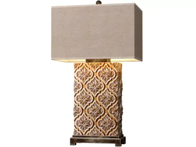 Golden Bronze Arabic Oriental Nightstand bedside Table Lamp 3D model