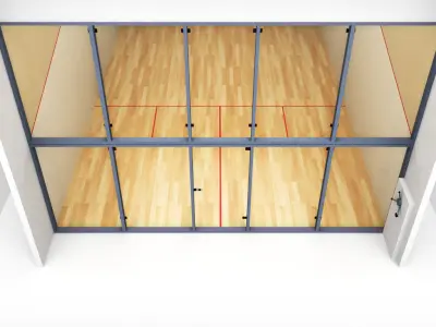 Squash Sport Tennis Court low poly Low-poly 3D model