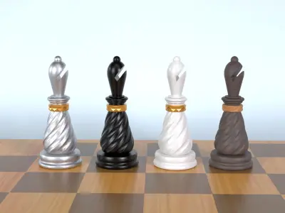 Bishop 3D Luxury Chess Pieces 3D Print Model 3D print model