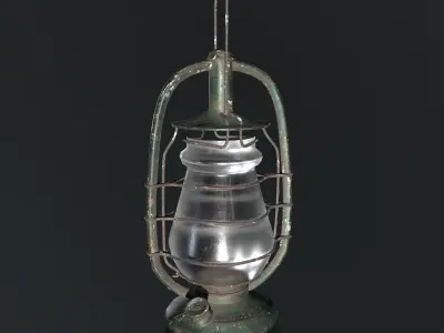 Old Rusty Lantern Low-poly 3D model