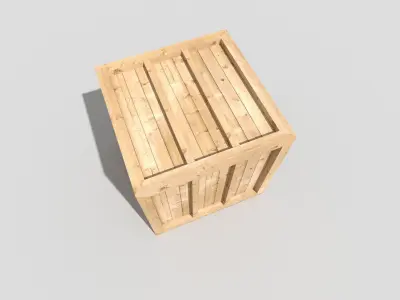 low poly wooden crate Low-poly 3D model