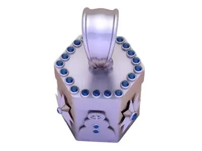 Luxury Hexagonal Memorial Pendant 3D Printable Keepsake Charm 3D print model