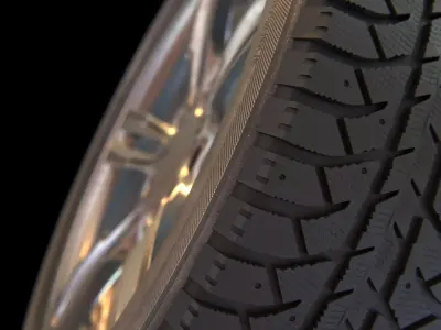 wheel high-poly 3D model