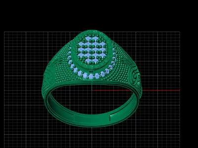 Print Ready STL 3DM  Gents Rings Diamond Men Ring  3D print model 220