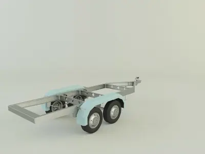 two axle empty trailer 3D model