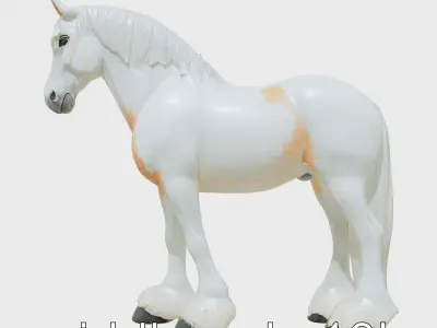 Clydesdale Horse with Feathered Fetlocks 3D Model Low-poly 3D model