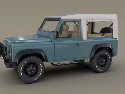 1985 Land Rover Defender 90 with interior ver 1 3D model