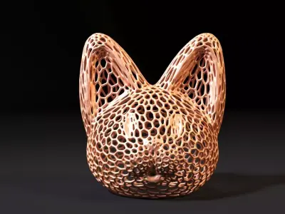 Cat head lamp 3D print model