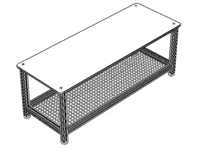 Aluminum Industrial Coffee Table 3D model