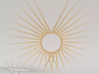 Sun decoration Low-poly 3D model