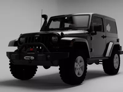 Jeep Wrangler Rubicon Low-poly 3D model