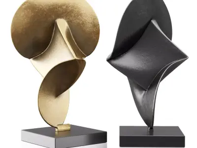 Karl Geckler Double Discus Sculpture Low-poly 3D model