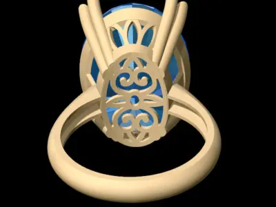 Classic Big Oval Ring 3D print model