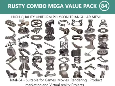 RUSTY COMBO MEGA VALUE PACK 3D Model Collection