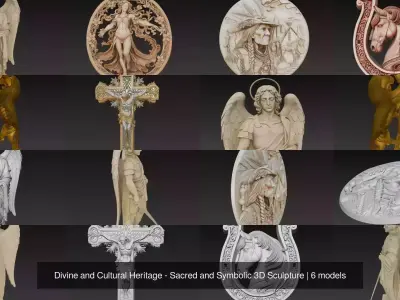 Divine and Cultural Heritage - Sacred and Symbolic 3D Sculpture 3D Model Collection