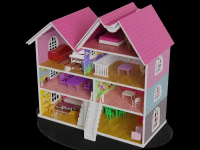 Cars and action games Dollhouse Playset 3D model