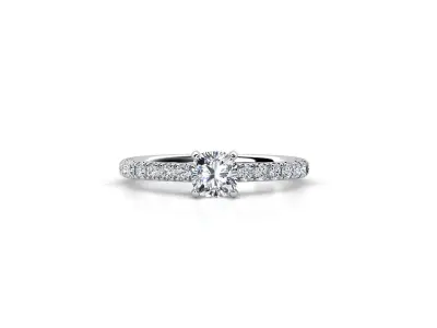 ZDR038 solitaire diamond engagement ring 3D print model