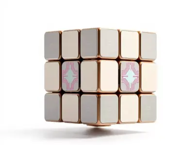 Elegant Gold Cube model pack Low-poly 3D model