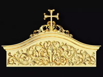 Central decor ornament for furniture 3D model 1077