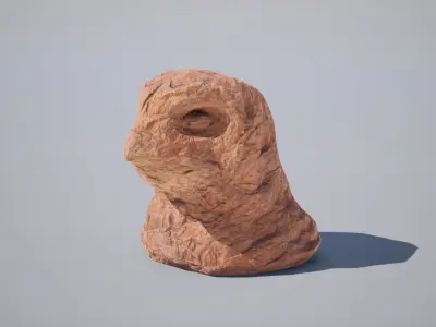 God Statue Horus Head Low-poly 3D model