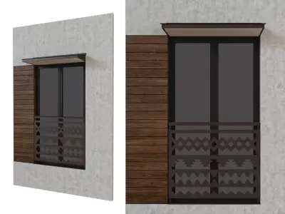3D Fasade Element Window Railing Ornament 3D model